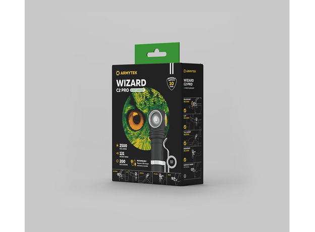 Armytek Wizard C2 Pro Magnet USB купить за 10500 руб. в интернет-магазине "Быстрый Стрелок" ☎ +7 (495) 245-0077 ☎ +7 (965) 245-0077 ✈ Быстрая доставка по Москве и России. Фото №2